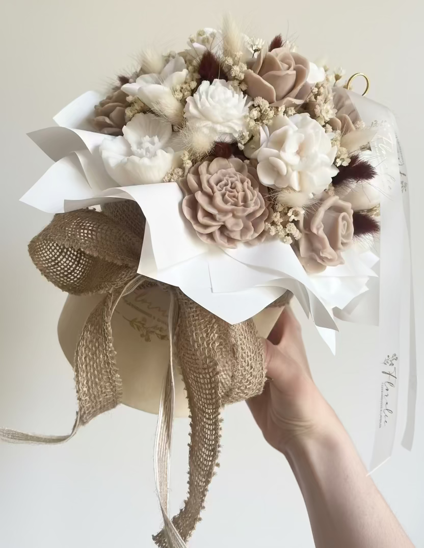 Flowerbox Creme WEIß BRAUN