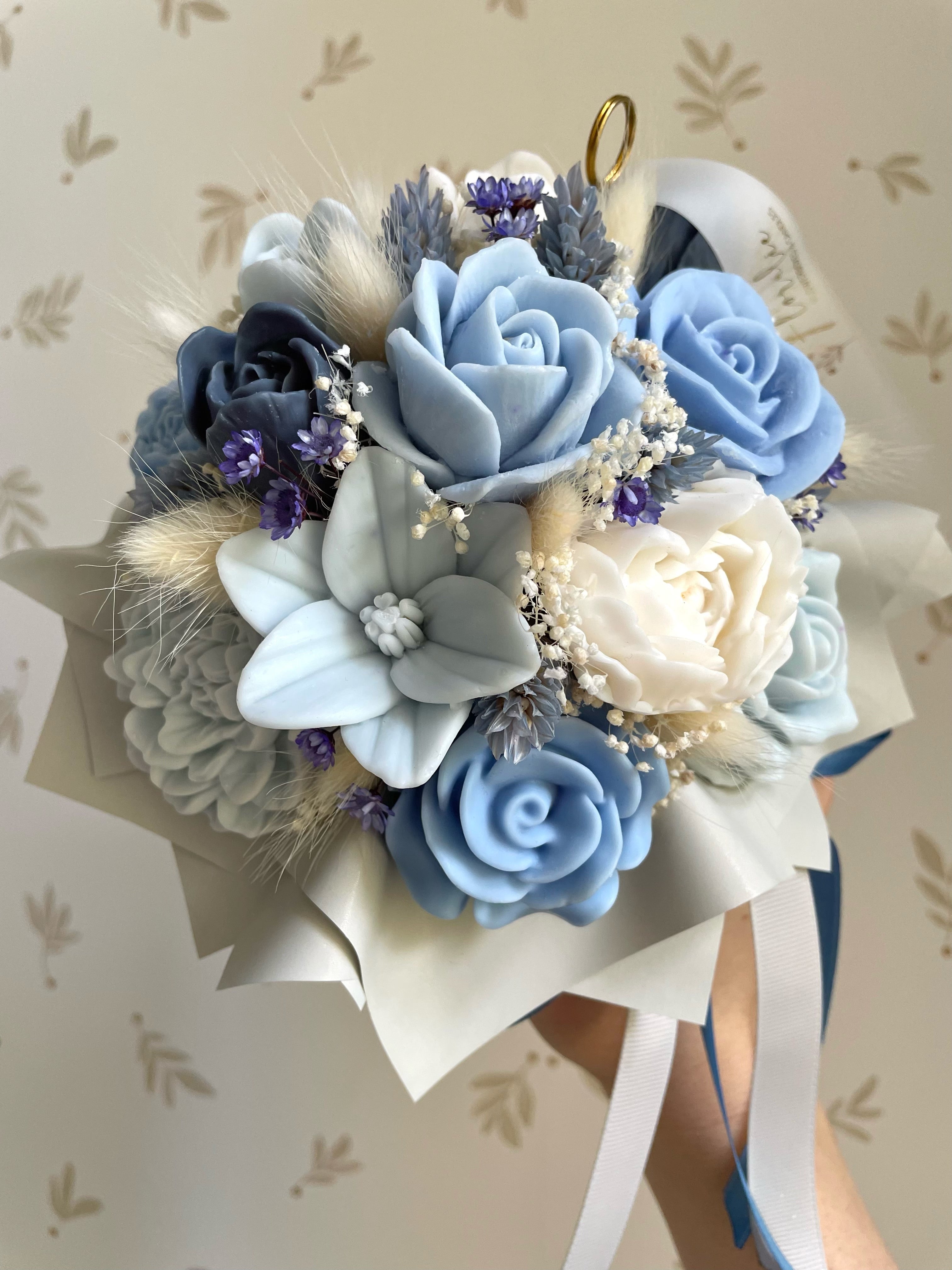 Wunderschöne Flowerbox - Grau trifft auf Soft Blue & Creme