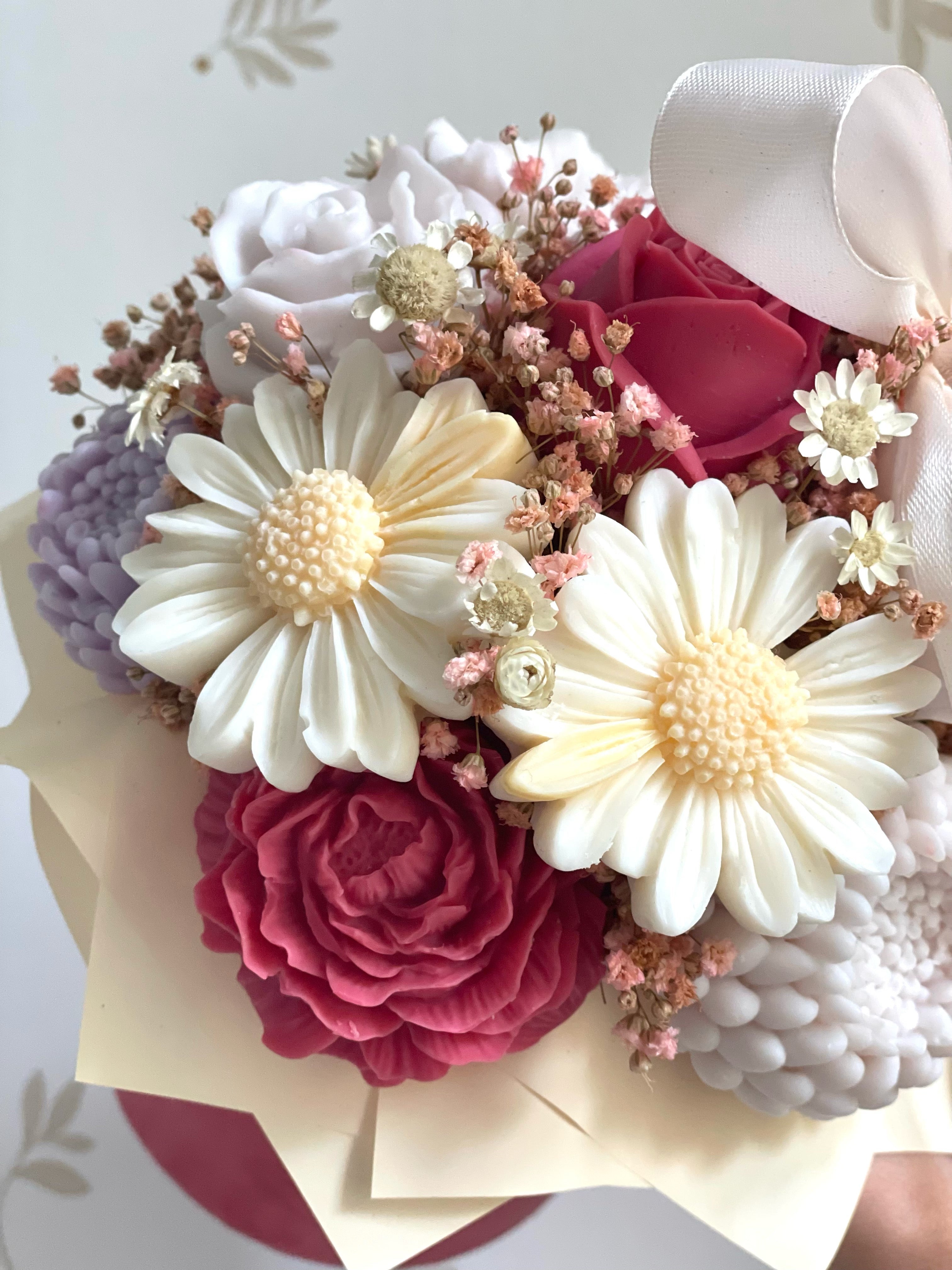 Fuchsia Elegance - Flowerbox Größe S APRICOT CREME HIMBEER