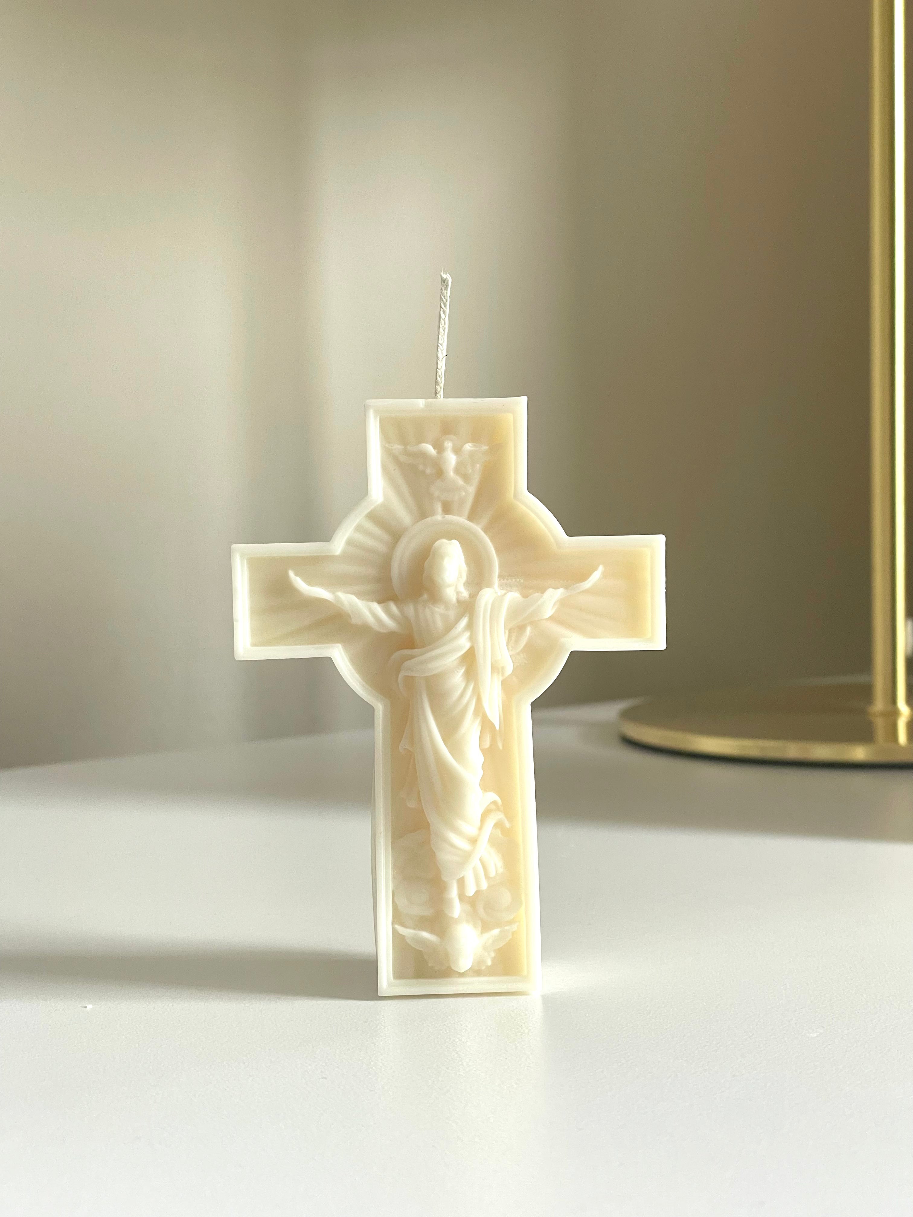 Jesus am Kreuz Kerze