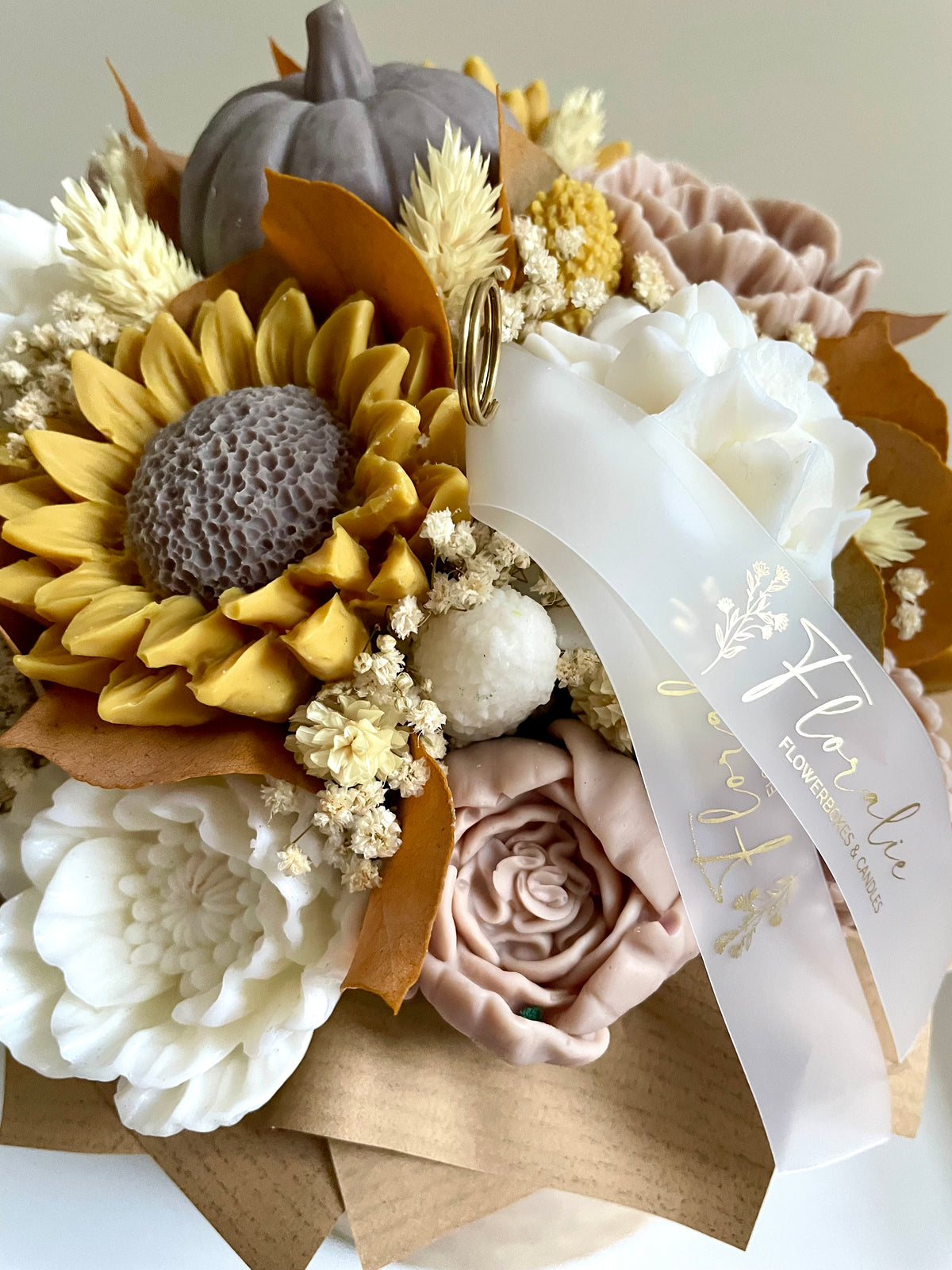 Herbstlicher Zauber: Flowerbox L in Weiß mit Sonnenblumen