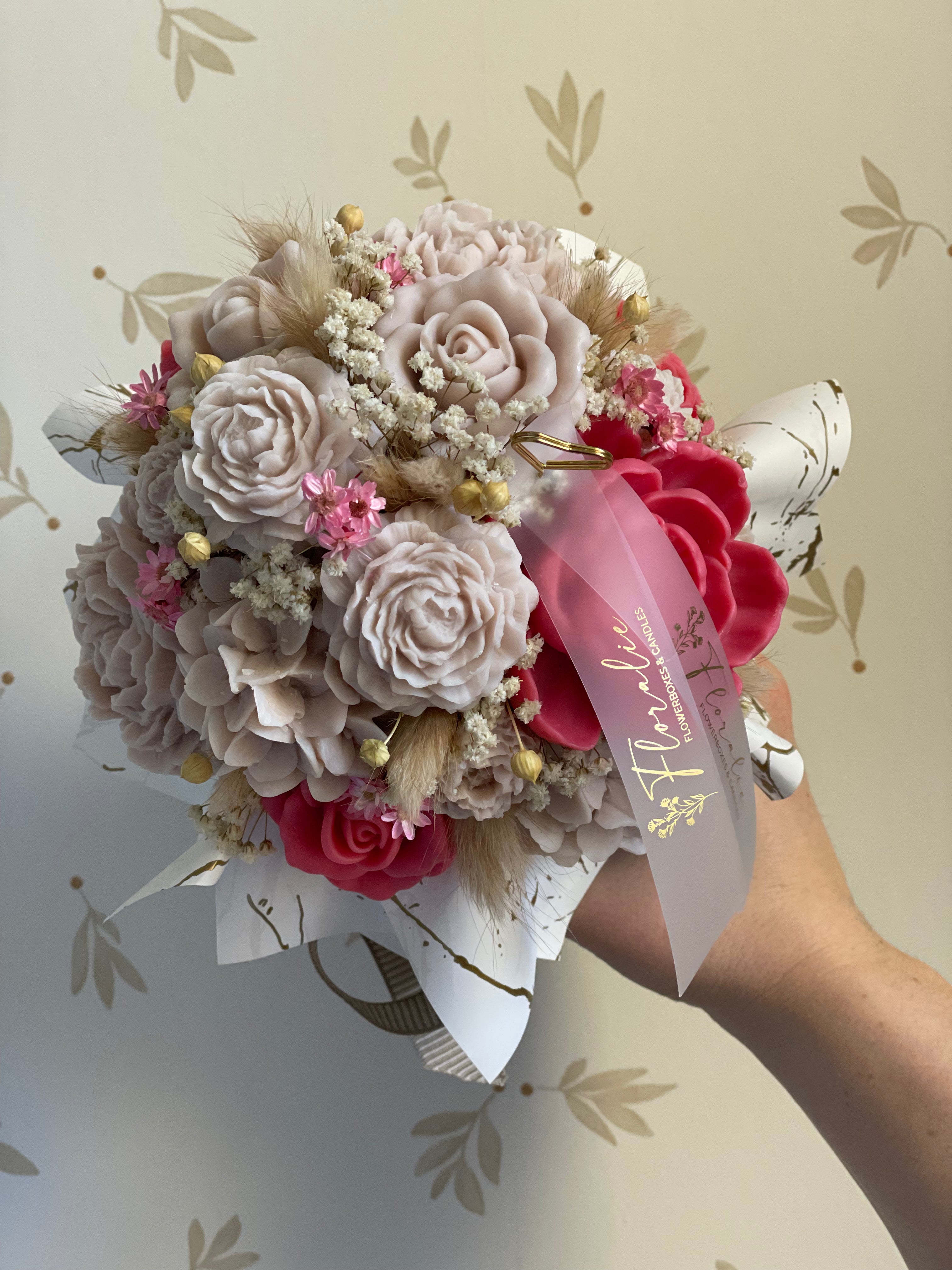 Flowerbox S grau BEIGE HIMBEER